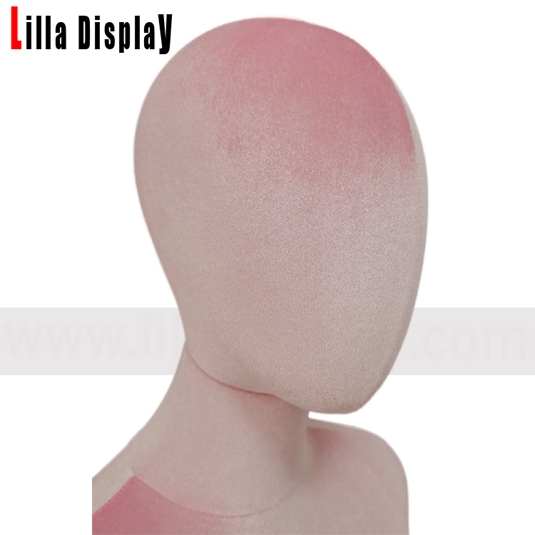 lilladisplay adjustable gold base gold arms light pink velvet female dress form Maria with Size S