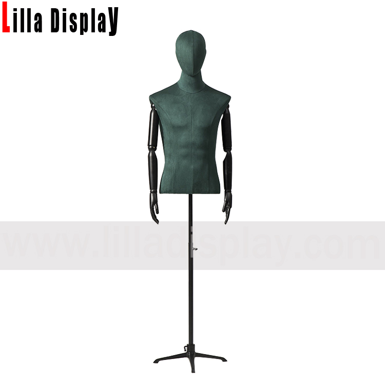 Lilladisplay調整可能な黒い三脚ベース 12 色の選択スエードベルベットの男性のドレスフォームアルバート