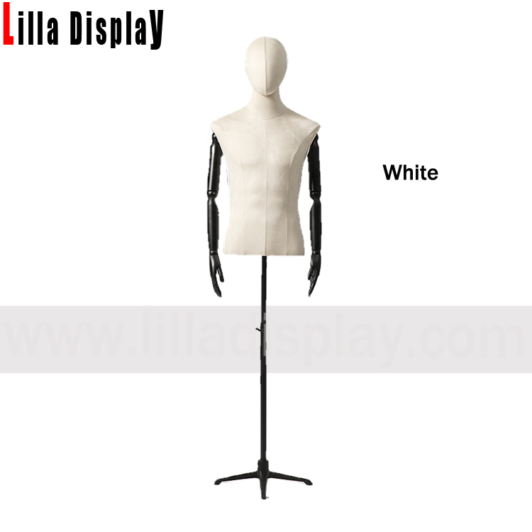 Lilladisplay調整可能な黒い三脚ベース 12 色の選択スエードベルベットの男性のドレスフォームアルバート