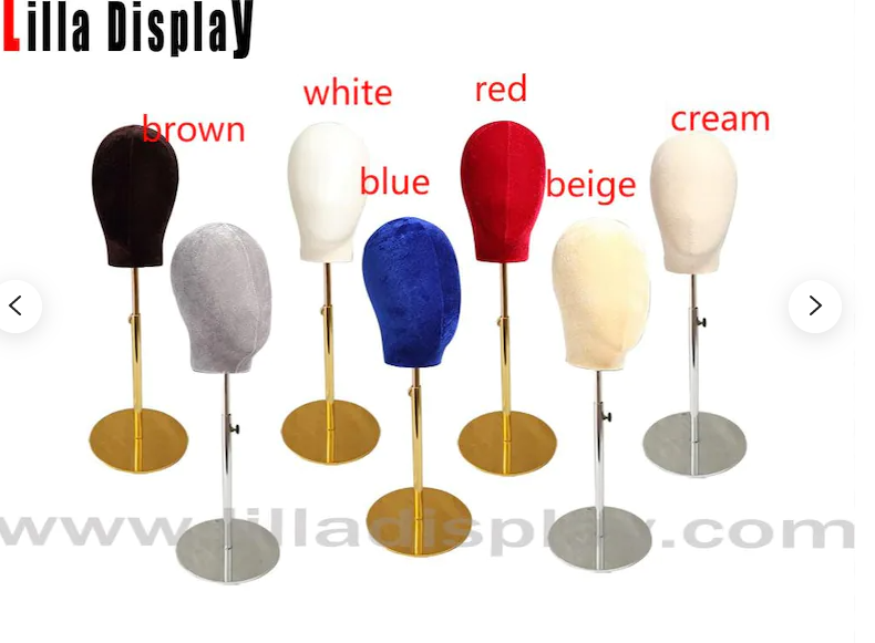 Personalized 99 Colors Pinnable Sewing Velvet Female Mannequin Head with Nose Ann