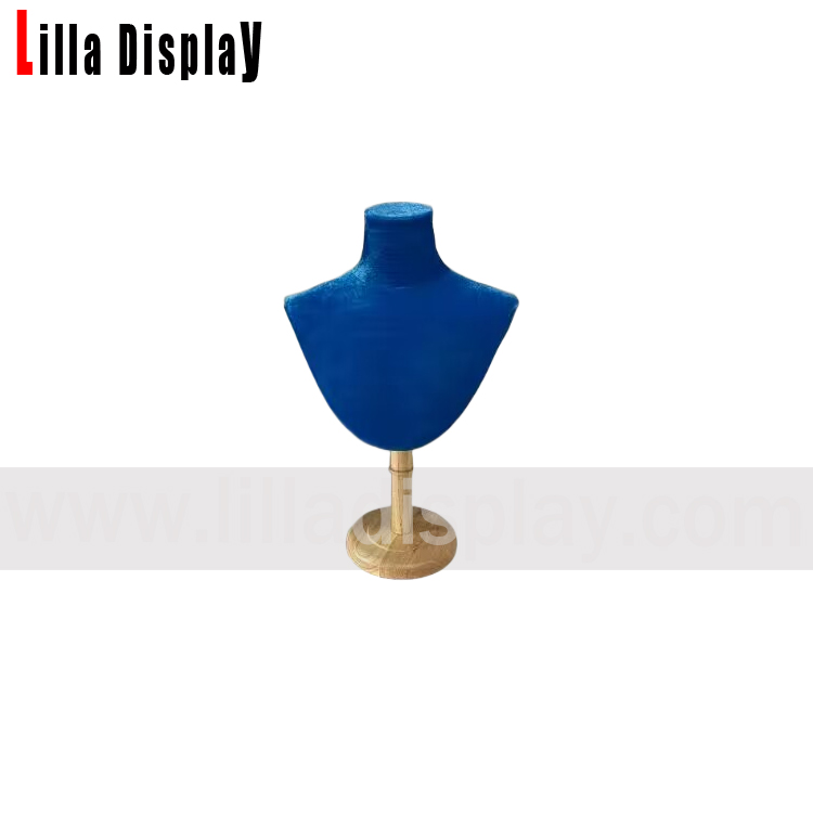 diperibadikan 99 Colors Velvet Jewelry Display Necklace Display Natural Wooden Base Female Mannequin Display Bust Jessica