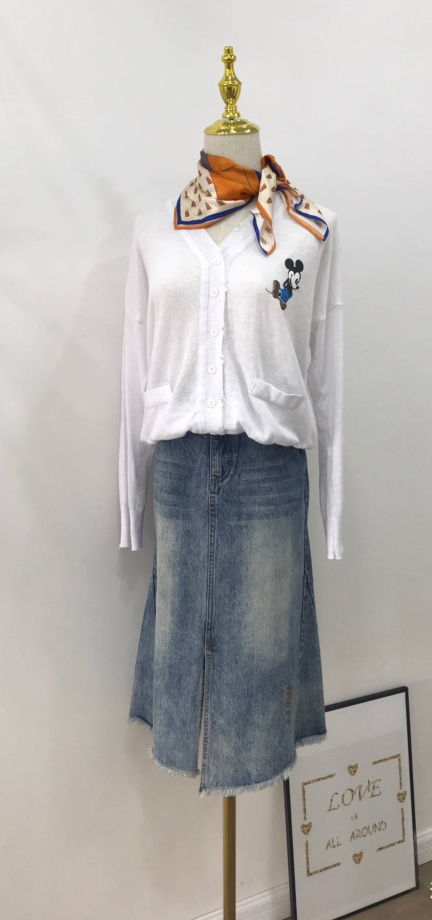 Linen Dress Form Mona foar White Shirt en Jean Rokken Display