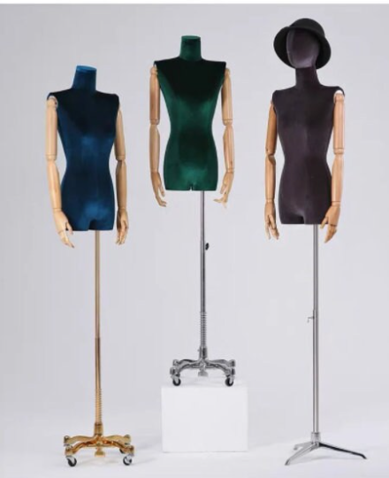 CREAM Velvet Off Shoulder dengan Kaki Mannequin Wanita Badan Pakaian Bentuk Fiona 4MANNEQUINS/LOT