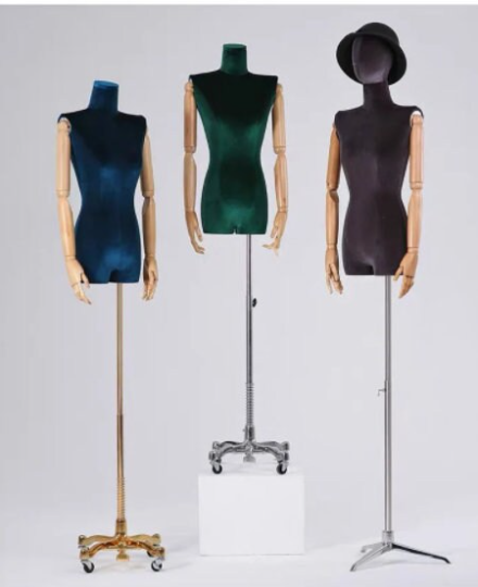 CRÈME Velours Hors Épaule avec Jambes Femme Mannequins Torse Robe Forme Fiona 4MANNEQUINS/LOT